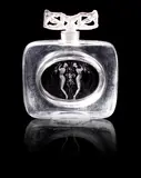 'Deux Figurines, Bouchon Figurines' a Perfume Bottle and Stopper, design 1912 by René Lalique, clear glass, frosted and polished, offered Jun 2014