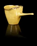 A Pouring Jug by Dame Lucie Rie and Hans Coper, circa 1960, stoneware, in light olive green glaze with running manganese rim, sold Jun 2014