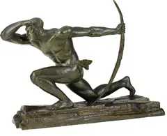 Pierre le Faguays, Athlete a l'Arc, patinated bronze