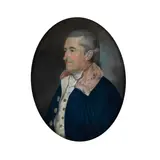 English School, Portrait of a gentleman in a blue coat, half-length, pastel, oval
