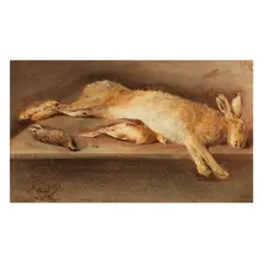 Ows William Henry Hunt, A dead rabbit and other game on a ledge