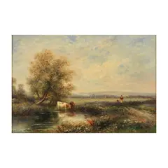 J. Longstaffe, Cattle watering in a River