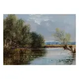 Harriet C. Smith, The Loddon at Wargrave, thinned oils on card