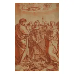 St. Cecelia by Italian School, red chalk, sold Jul 2013