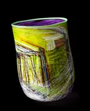 Dale Chihuly, Lime-Green Soft Cylinder with Mint Lip Wrap