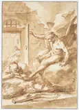 Sebastiano Ricci, Annunciation of the Virgin, Late 17th/early 18th century, Line-and-wash in ink, sanguine on paper
