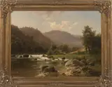 Adolf Chwala, Romantic Landscape with a Brook, After 1870, Oil on canvas