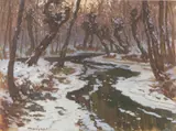 Jaroslav Panuška, Winter Landscape with a Brook