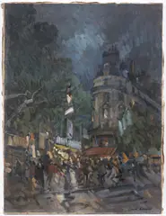 Konstantin Korovin, Parisian Boulevard at Night, 1920s, Oil on canvas