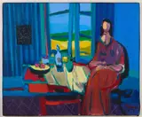Marcel Mouly, "L'Interieur bleu", 1993, Öl auf Leinwand