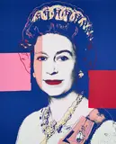 Queen Elizabeth II of the United Kingdom (Aus: Reigning Queens 1985) by Andy Warhol, 2022, Farbserigrafie mit Diamantstaub auf leichtem Karton, sold Nov 2023
