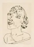 Max Beckmann, Sarika, 1922, Kaltnadel auf rosafarbenem Japan