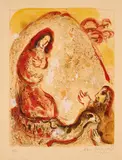 Marc Chagall, Rahel entwendet die Götzenbilder ihres Vaters (Aus: Dessins pour la Bible), 1960, Lithografie auf Arches (Wasserzeichen)