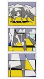 Roy Lichtenstein, Cow Triptych (Cow Going Abstract), 1982, screenprint on paper