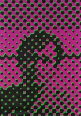 Portrait of a Man by Alain Jacquet, 1964, Serigrafie auf Leinwand, sold Nov 2023