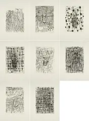 Georg Baselitz, Serie von 8 Druckgrafiken, 1991, Jeweils: Radierung auf Velin