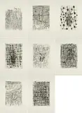 Georg Baselitz, Serie von 8 Druckgrafiken, 1991, Jeweils: Radierung auf Velin