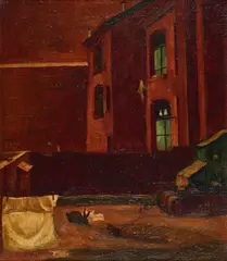 Theo Champion, Hinterhof, 1920, Öl auf Leinwand