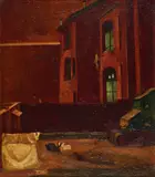 Theo Champion, Hinterhof, 1920, Öl auf Leinwand