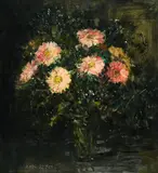 Hermann Eller, Blumenstillleben, 1981, Öl auf Hartfaserplatte