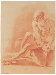 Francesco Polazzo, Hiob, Rötelzeichnung auf Papier