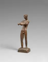 Hemdauszieher by Gerhard Marcks, 1932 (Entwurf), Bronze, rotbraun patiniert, sold Nov 2023