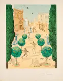 Platz in Sevilla (Aus: Carmen) by Salvador Dalí, 1970, Farblithografie auf Japan, sold Oct 2023