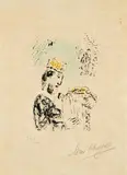 Marc Chagall, König David, 1974, Farblithografie auf Japan