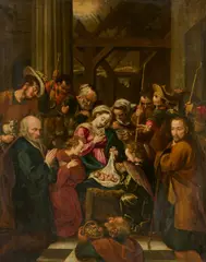 Kölnische Schule, Anbetung der Hirten, Öl auf Holz