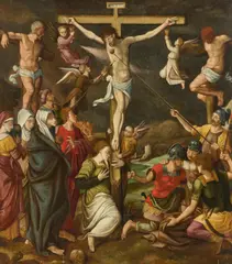 Kölnische Schule, Kreuzigung Christi, Öl auf Holz