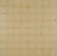Jiri Hilmar, Ohne Titel, 1976, Pergamentpapier-Quadrate mit jeweils einer in Falten gelegten Ecke, auf Leinen, auf Holz aufgezogen