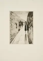 Lesser Ury, Konvolut von 3 Radierungen, a) Rauchender Zeitungsleser im Profil