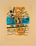 Fernand Léger, Le Remorqueur, Wohl 1950er, Farblithografie auf Arches (Wasserzeichen)