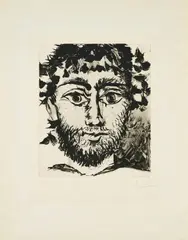 Tête de Faune by Pablo Picasso, 1958, Radierung auf Japan, sold Jan 2024