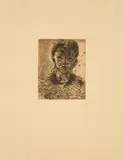 Paul Cézanne, Tête de jeune Fille, 1873, Radierung auf Bütten