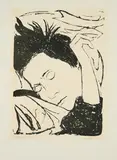 Erich Heckel, Schlafende Frau, 1952, Lithografie auf Velin