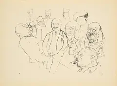 George Grosz, Stammtischstudien (Aus: Ecce Homo), 1919, Radierung auf Velin