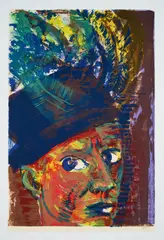 Rainer Fetting, Selbst als Rembrandt, 1989, Farblithografie auf Arches (Wasserzeichen)