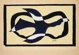 Georges Braque, Oiseau traversant un nuage (Oiseau XI), 1957, Farblithografie auf Arches (Wasserzeichen)