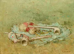 Robert Pudlich, Stillleben mit Pfeifen, 1938, Öl auf Leinwand