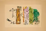 Marc Chagall, Paysage aux Isbas (Aus: Chagall par Jacques Lassaigne), 1957, Farblithografie auf Bütten