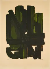 Pierre Soulages, Eau-forte VIII, 1957, Farbradierung auf BFK RIVES (Wasserzeichen)