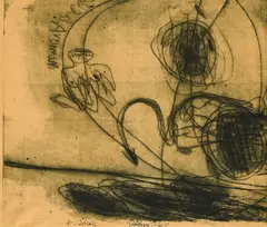 Walter Stöhrer, Ohne Titel, 1962, Farbradierung auf Werkdruckpapier