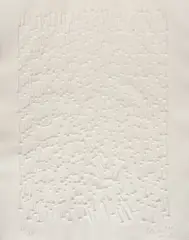 Günther Uecker, Strahlung, 2011, Prägedruck auf handgeschöpftem Bütten