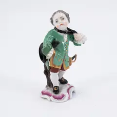 Kleiner Knabe by Frankenthal, Um 1760, Porzellan, farbig und gold dekoriert, sold May 2023