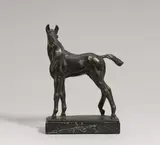 Albert Hinrich Hussmann, Stehendes Fohlen, Bronze, braun patiniert