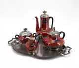 Villeroy and Boch, Fayence Kaffee- und Teeservice mit stilisiertem Olivendekor