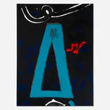 Flying Bird by Emerson Woelffer, 1995, oil and acrylic on canvas, sold Nov 2023