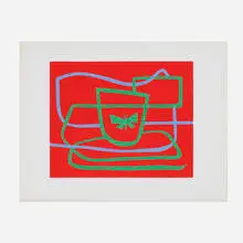 Josef Zenk, Butterfly, screenprint in colors
