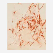 Figure Study by Mercedes Matter, sanguine on paper, sold Nov 2023